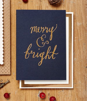 Cover art for Merry & Bright (Gold Foil) Single Christmas Card