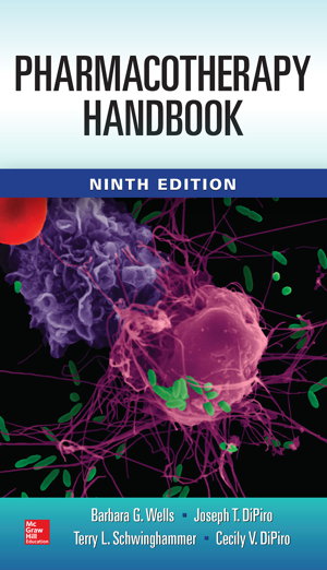 Cover art for Pharmacotherapy Handbook 9E