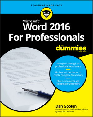 Cover art for Word 2016 For Professionals For Dummies