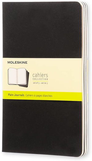 Cover art for Moleskine Cahier Notebook Plain Large Black Set 3