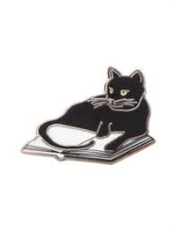 Cover art for Out of Print Bookstore Cat Enamel Pin