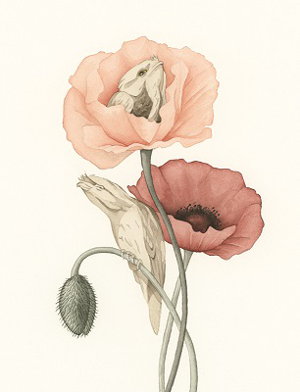 Cover art for Squirrel Design Tawny Poppies Greeting Card