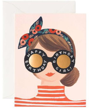 Cover art for Rifle Paper Co Happy Birthday Girl Single Greeting Card