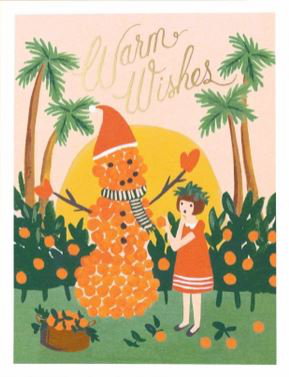 Cover art for Rifle Paper Co Greeting Card Warm Wishes Snowman