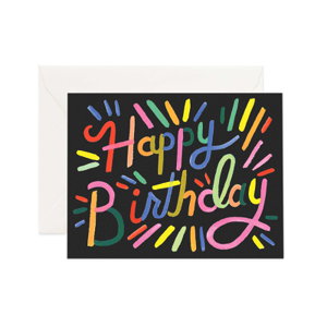 Cover art for Rifle Paper Co Fireworks Single Birthday Card