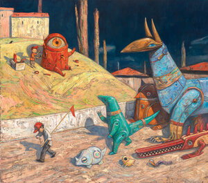 Cover art for Shaun Tan Never Be Late for a Parade Greeting Card