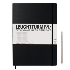 Cover art for Leuchtturm1917 Master Slim Squared Black Notebook