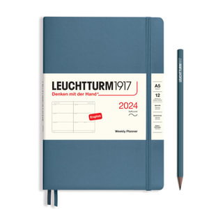 Cover art for Leuchtturm1917 Weekly Planner 2024 Softcover A5 Stone Blue
