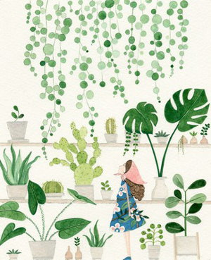 Cover art for The Art File Girl & House Plants Single Greeting Card