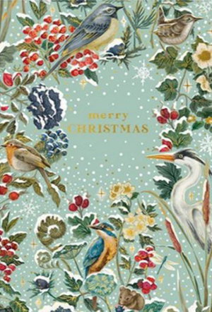 Cover art for Merry Christmas Birds Single Christmas Card Foil Emboss