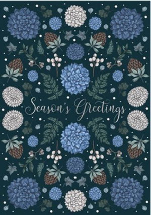 Cover art for Seasons Greetings Dark Floral Single Christmas Card Foil Emboss