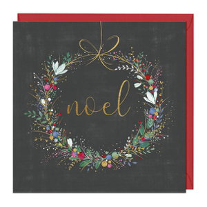Cover art for Noel Wreath Grey Single Christmas Card