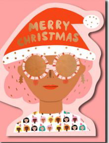 Cover art for Christmas Party Girl Single Greeting Card Carolyn Suzuki
