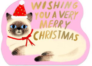 Cover art for Very Merry Feline Single Greeting Card Carolyn Suzuki
