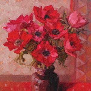Cover art for Dry Red Press Red Anemones Single Greeting Card