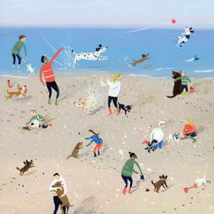 Cover art for Dry Red Press Seaside Doggies Single Greeting Card