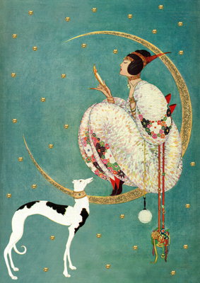 Cover art for Madame Treacle Moon and Dog Single Greeting Card