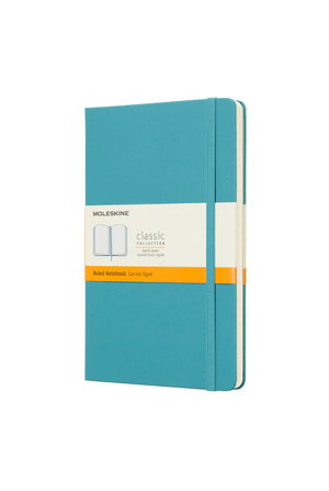 Cover art for Moleskine Classic Hardcover Notebook Ruled Large Reef Blue