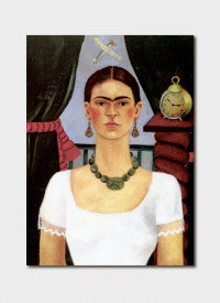 Cover art for Frida Kahlo Self-Portrait (Time Flies) Single Greeting Card