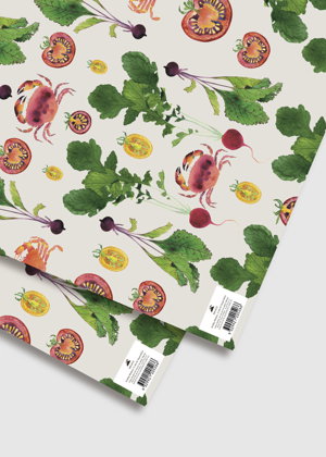 Cover art for Blue Island Press Crabs & Vegetables Single Wrapping Sheet