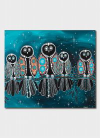 Cover art for Melanie Hava Sootee Owls Single Greeting Card