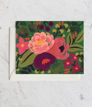 Cover art for Botanical Blossoms Green Single Greeting Card
