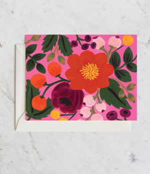 Cover art for Botanical Blossoms Rose Single Greeting Card