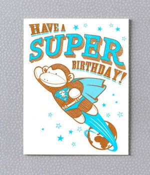 Cover art for Super Monkey Single Greeting Card