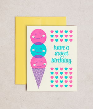 Cover art for Ice Cream Birthday Single Greeting Card