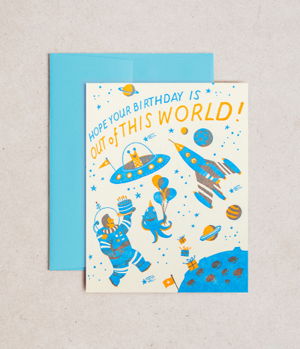 Cover art for Space Birthday Single Greeting Card