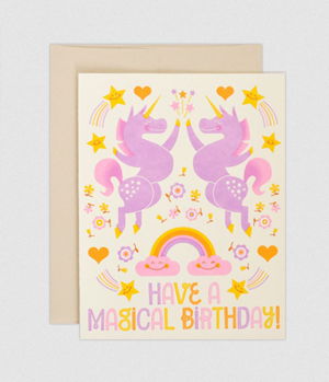 Cover art for Unicorn High Five Single Greeting Card