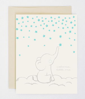 Cover art for Starry Elephant Single Greeting Card