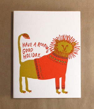Cover art for Lion Holiday Single Greeting Card
