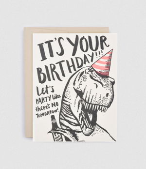 Cover art for T-Rex Birthday Single Greeting Card
