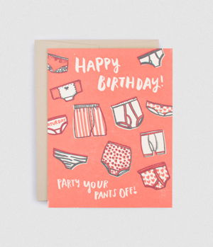 Cover art for Party Your Pants Off Birthday Single Greeting Card
