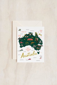 Cover art for Map of Australia Single Greeting Card