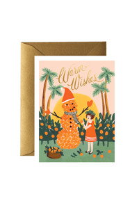 Cover art for Rifle Paper Co Warm Wishes Snowman Christmas Card