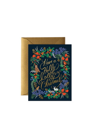 Cover art for Rifle Paper Co Holly Jolly Christmas Single Card