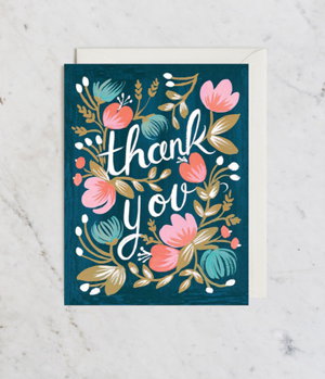 Cover art for Garden Midnight Thank You Floral Card
