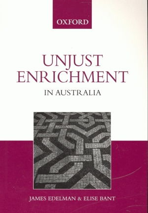 Cover art for Unjust Enrichment in Australia