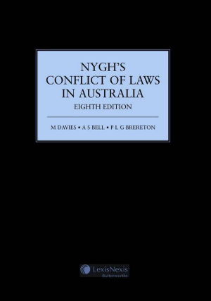 Cover art for Nygh's Conflict of Laws in Australia