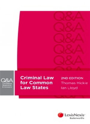 Cover art for Criminal Law for Common Law States Lexis Nexis Questions and Answers