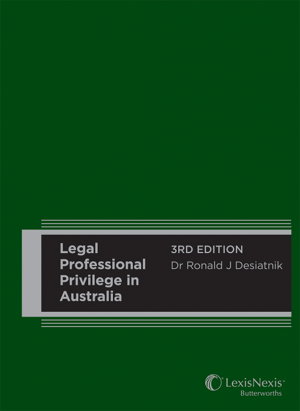 Cover art for Legal Professional Privilege in Australia
