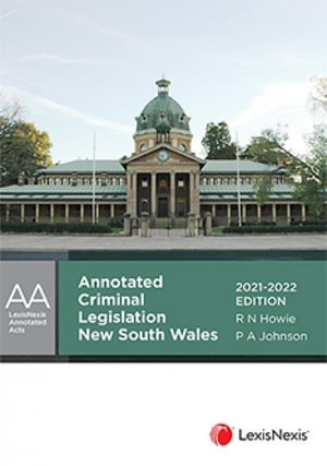 Cover art for Annotated Criminal Legislation New South Wales, 2021-2022