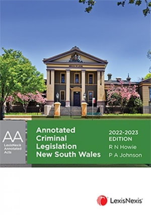 Cover art for Annotated Criminal Legislation New South Wales 2022-2023