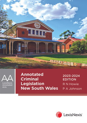 Cover art for Annotated Criminal Legislation New South Wales 2023-2024