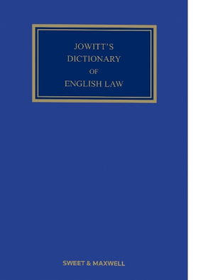 Cover art for Jowitt's Dictionary of English Law
