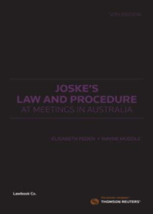 Cover art for Joske's Law and Procedure at Meetings in Australia
