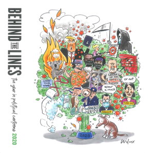 Cover art for Behind the Lines: The Year's Best Political Cartoons 2020