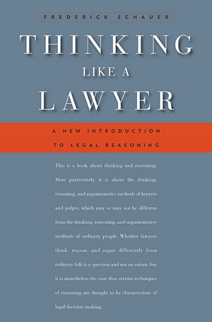 Cover art for Thinking Like a Lawyer a New Introduction to Legal Reasoning